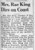 Mrs. Rae King Dies on Coast - Honolulu Advertiser, 16 Jan 1941