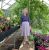 Jean Charles in the greenhouse at Whitecroft, 1989